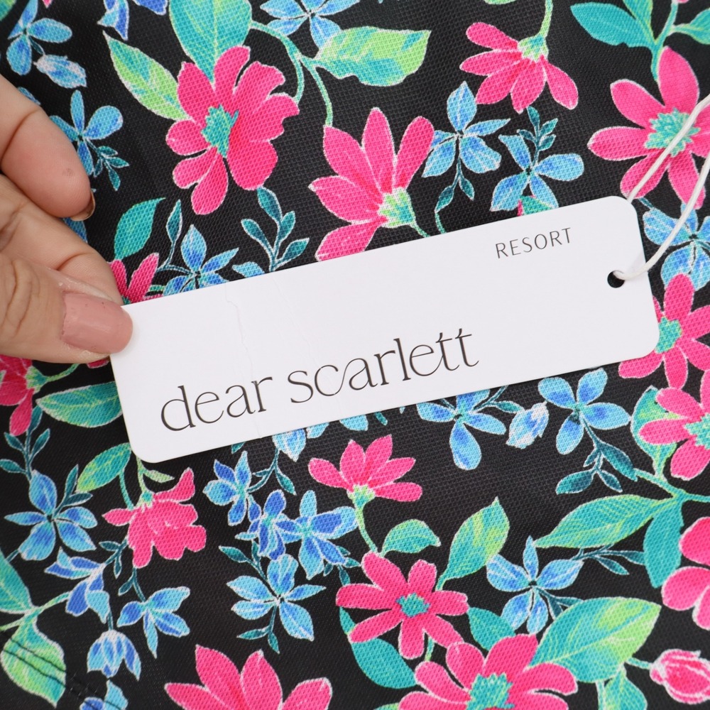 Dear Scarlett Resort Floral Skort Womens Large Black Pink Active Golf - Picture 4 of 8